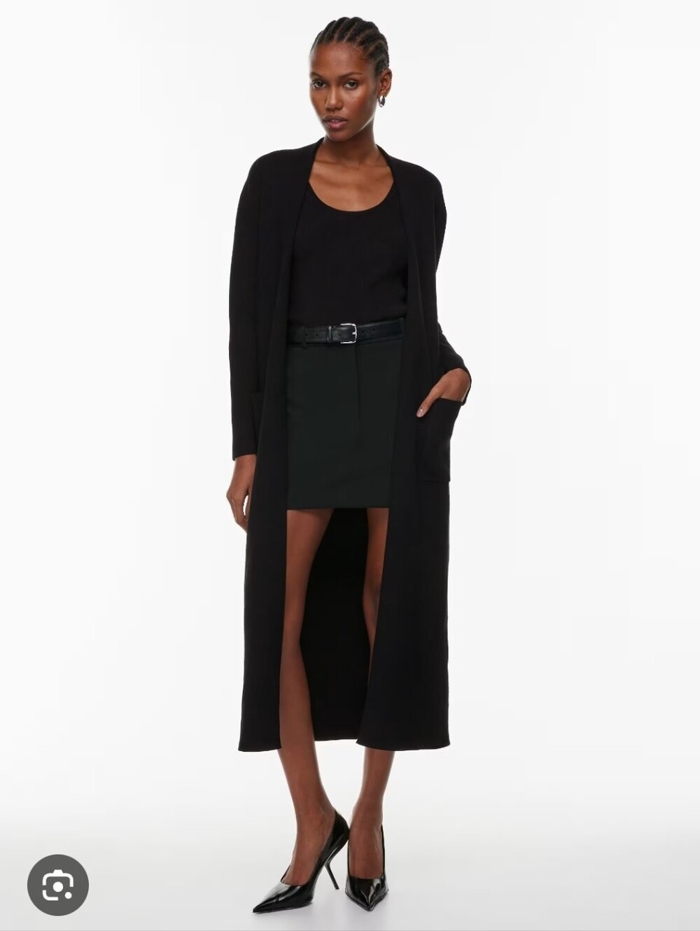 Babaton Black Cashmere Blend Long Sweater Quiet Luxury